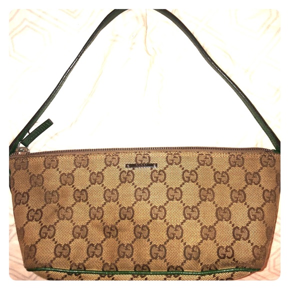 Gucci Handbags - Authentic Gucci Brown Monogram Baguette Purse